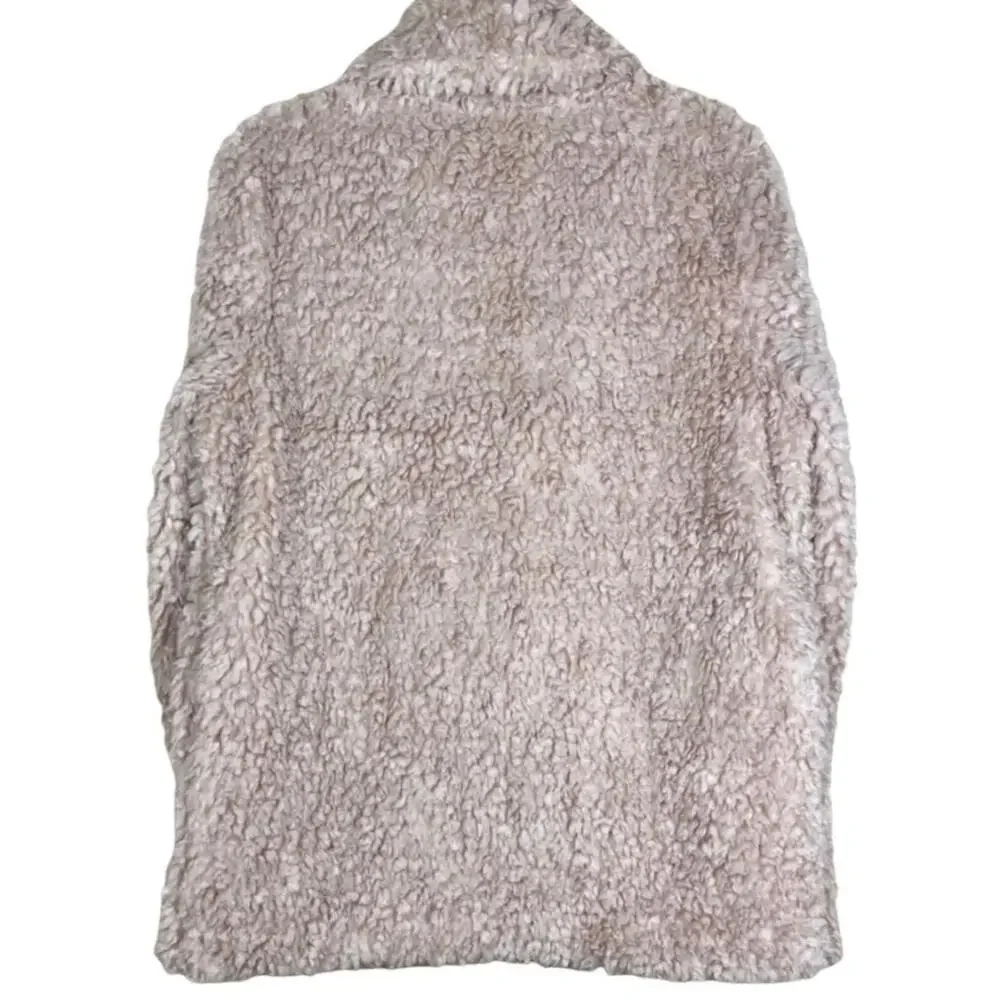 NVLT Reversible Faux Shearling Jacket in Nude, Large - Picture 2 of 12